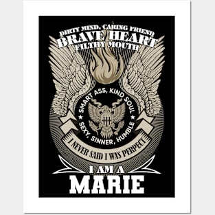 I Am A marie I Never Said I Was Perpect, Family Name, Funny Name Posters and Art